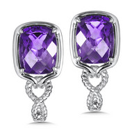 Amethyst Earrings in Sterling Silver