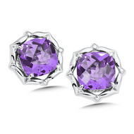 Amethyst  Earrings in Sterling Silver