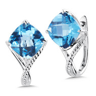 Blue Topaz Earrings in Sterling Silver