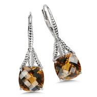 Honey Citrine Earrings in Sterling Silver