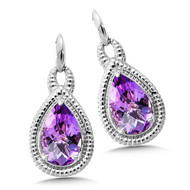 Amethyst Earrings in Sterling Silver