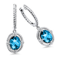 London Blue Topaz Earrings in Sterling Silver