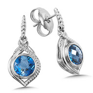 London Blue Topaz Earrings in Sterling Silver