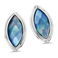 Quartz Blue Shell Earrings