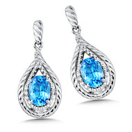 Blue Topaz Earrings in Sterling Silver