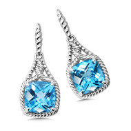 Blue Topaz Earrings in Sterling Silver