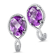 Amethyst Earrings in Sterling Silver