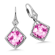 Pink Sapphire Earrings in Sterling Silver