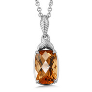 Honey Citrine Pendant in Sterling Silver