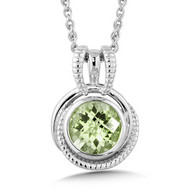 Green Amethyst Pendant in Sterling Silver