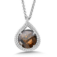 Smoky Quartz Pendant in Sterling Silver