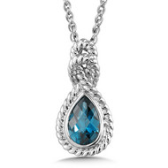 Blue Topaz Pendant in Sterling Silver