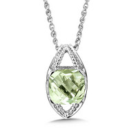 Green Amethyst Pendant in Sterling Silver