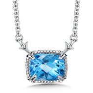 Blue Topaz Pendant in Sterling Silver