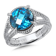 Blue Topaz Ring in Sterling Silver