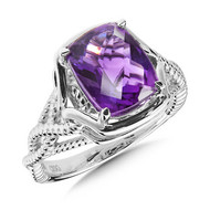 Amethyst Ring in Sterling Silver