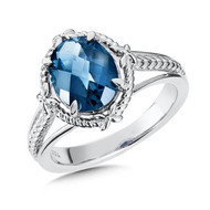 Blue Topaz Ring in Sterling Silver