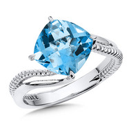 Blue Topaz Ring in Sterling Silver