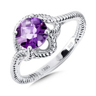 Amethyst Ring in Sterling Silver