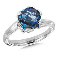 Blue Topaz Ring in Sterling Silver