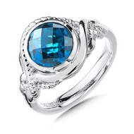 London Blue Topaz Ring in Sterling Silver