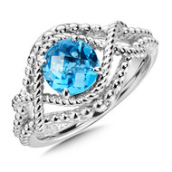 Blue Topaz Ring in Stelring Silver