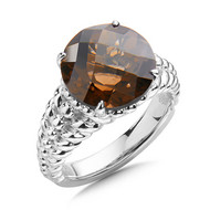 Smoky Quartz Ring in Sterling Silver