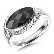 Onyx Ring in Sterling Silver