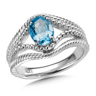 Blue Topaz Ring in Sterling Silver