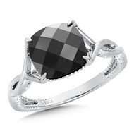 Onyx Ring in Sterling Silver