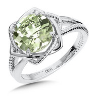 Green Ametyst Ring in Sterling Silver