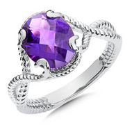 Amethyst Ring in Sterling Silver