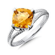 Citrine Ring in Sterling Silver