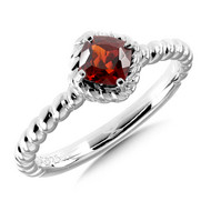 Garnet Ring in Sterling Silver