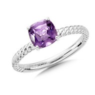 Amethyst Ring in Sterling Silver