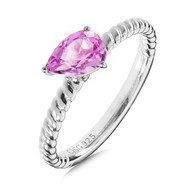 Pink Sapphire Ring in Sterling Silver