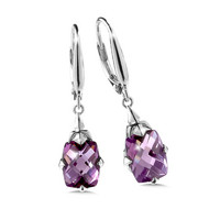 Amethyst Earrings in Sterling Silver