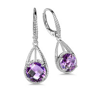 Amethyst Earrings in Sterling Silver