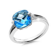 Blue Topaz Ring in Sterling Silver