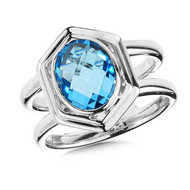 Blue Topaz Ring in Sterling Silver