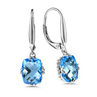 Blue Topaz Earrings in Sterling Silver