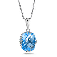 Blue Topaz Pendant in Sterling Silver