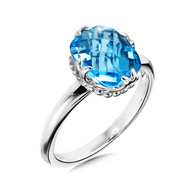 Blue Topaz Ring in Sterling Silver