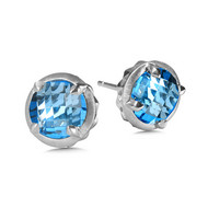 Blue Topaz Earrings in Sterling Silver