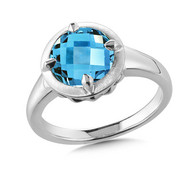 Blue Topaz Ring in Sterling Silver