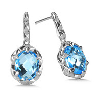 Blue Topaz Earrings in Sterling Silver