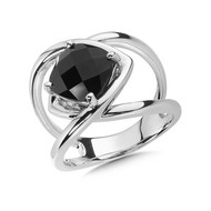 Onyx Ring in Sterling Silver