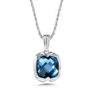 London Blue Topaz Pendant in Sterling Silver