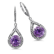 Amethyst Earrings in Sterling Silver