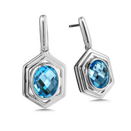 Blue Topaz Earrings in Sterling Silver